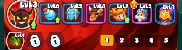 An image showing a strong deck to use in Arena 5 in Rush Arena