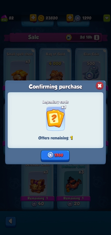 An image showing a legendary card that can be purchased using clan tokens in Rush Royale