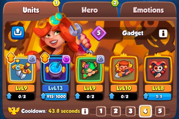 An image showing a Enchanted Sword DPS deck in Rush Royale