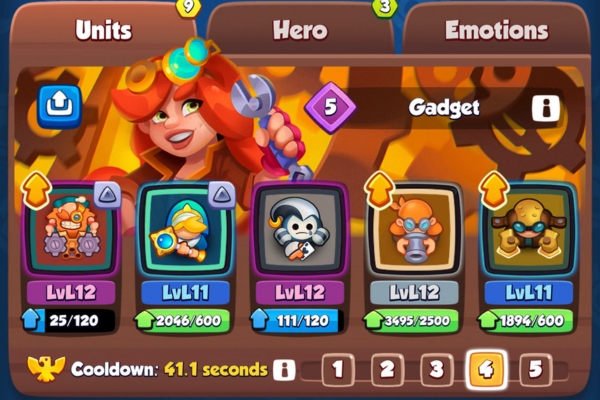 An image showing a Engineer Chemist deck in Rush Royale