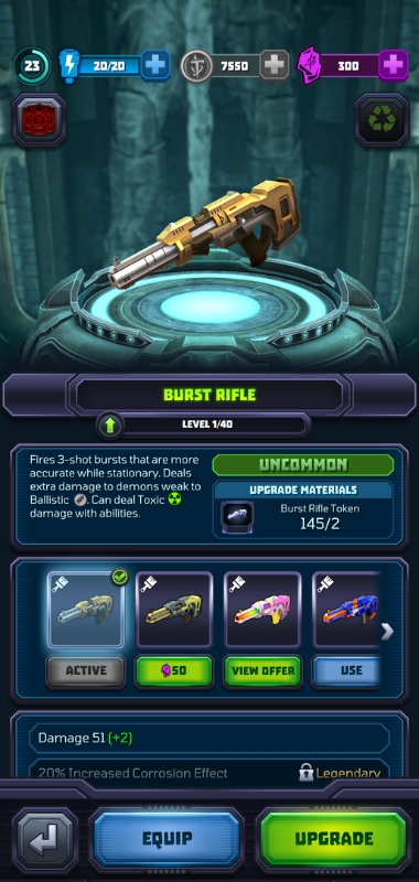 An image showing the Burst Rifle in Mighty Doom