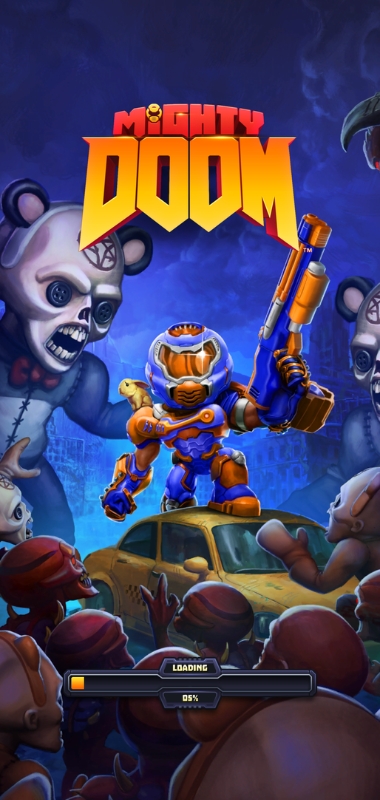 An image showing the loading screen in Mighty Doom