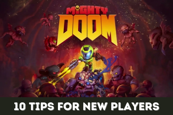 Featured image for our 10 tips for new player article focused on the mobile game Mighty Doom