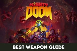 Featured image for our best weapons guide in the mobile game Mighty Doom