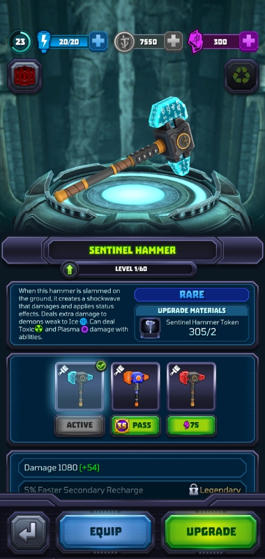 An image showing the Sentinel Hammer in Mighty Doom