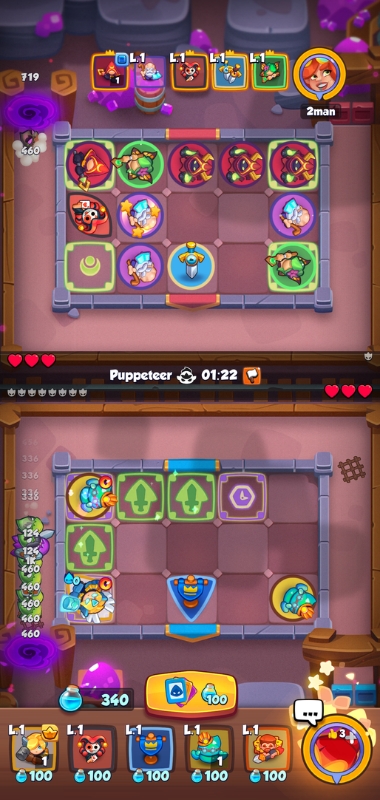 An image showing units upgraded from the Scrapper in Rush Royale