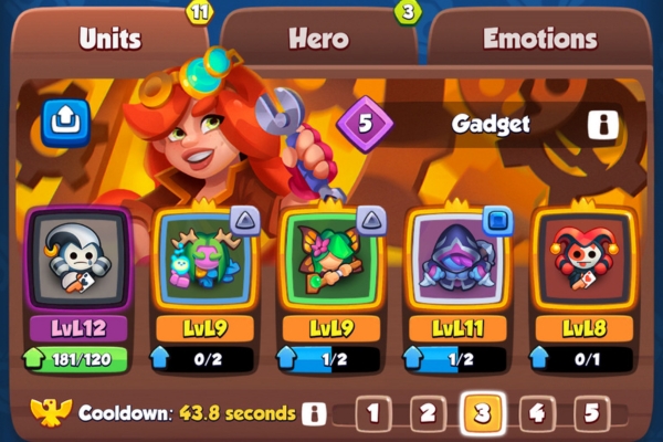 An image showing a Dryad Demon Hunter Deck in Rush Royale