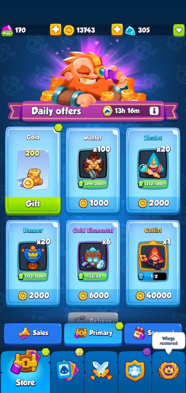 An image showing a legendary card in the Rush Royale shop