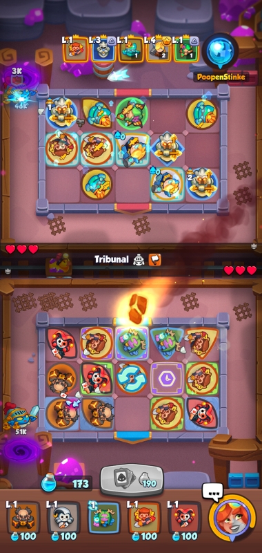 An image showing the Meteor card against a boss in Rush Royale