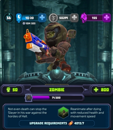 An image showing the Zombie slayer in Mighty Doom