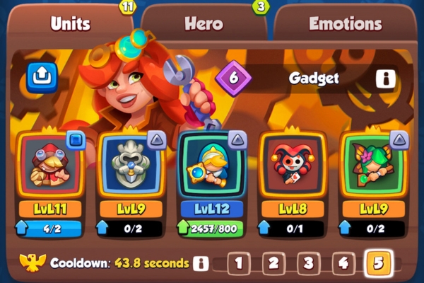 An image showing a Riding Hood Priestess Deck in Rush Royale