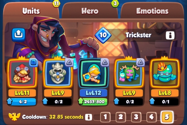 An image showing a Riding Hood Summoner Deck in Rush Royale