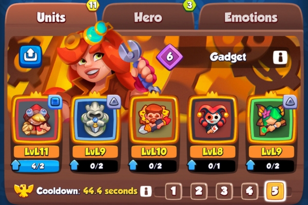 An image showing a Riding Hood Trapper Deck in Rush Royale