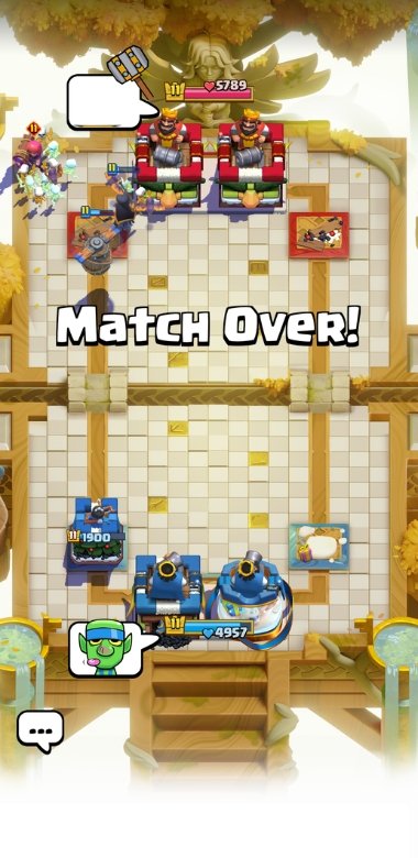 An image showing the end of a match in Clash Royale