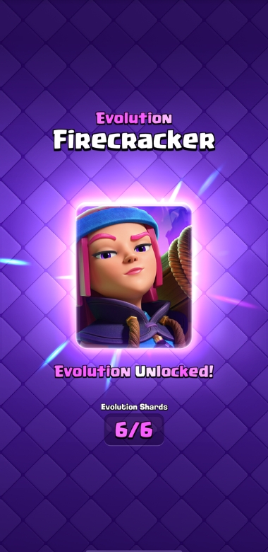 An image showing a card being evolved in Clash Royale.