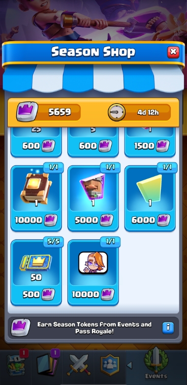 An image showing Evolution Shards in the Season Shop on Clash Royale.