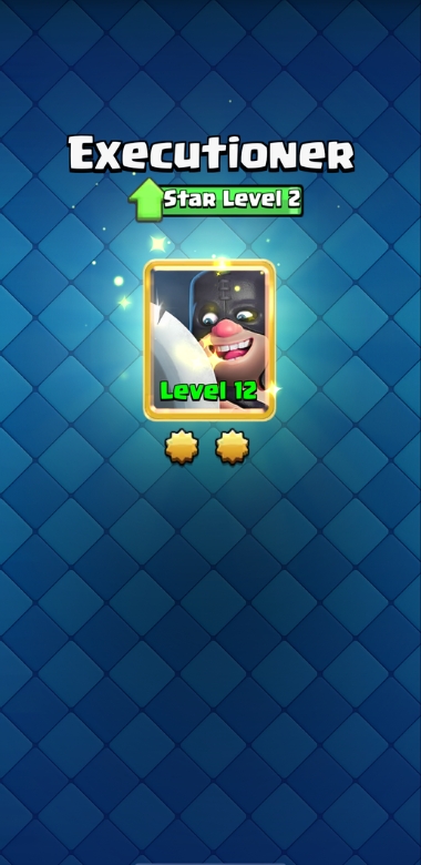 An image showing the Executioner unit reaching Star Level 2 in Clash Royale.